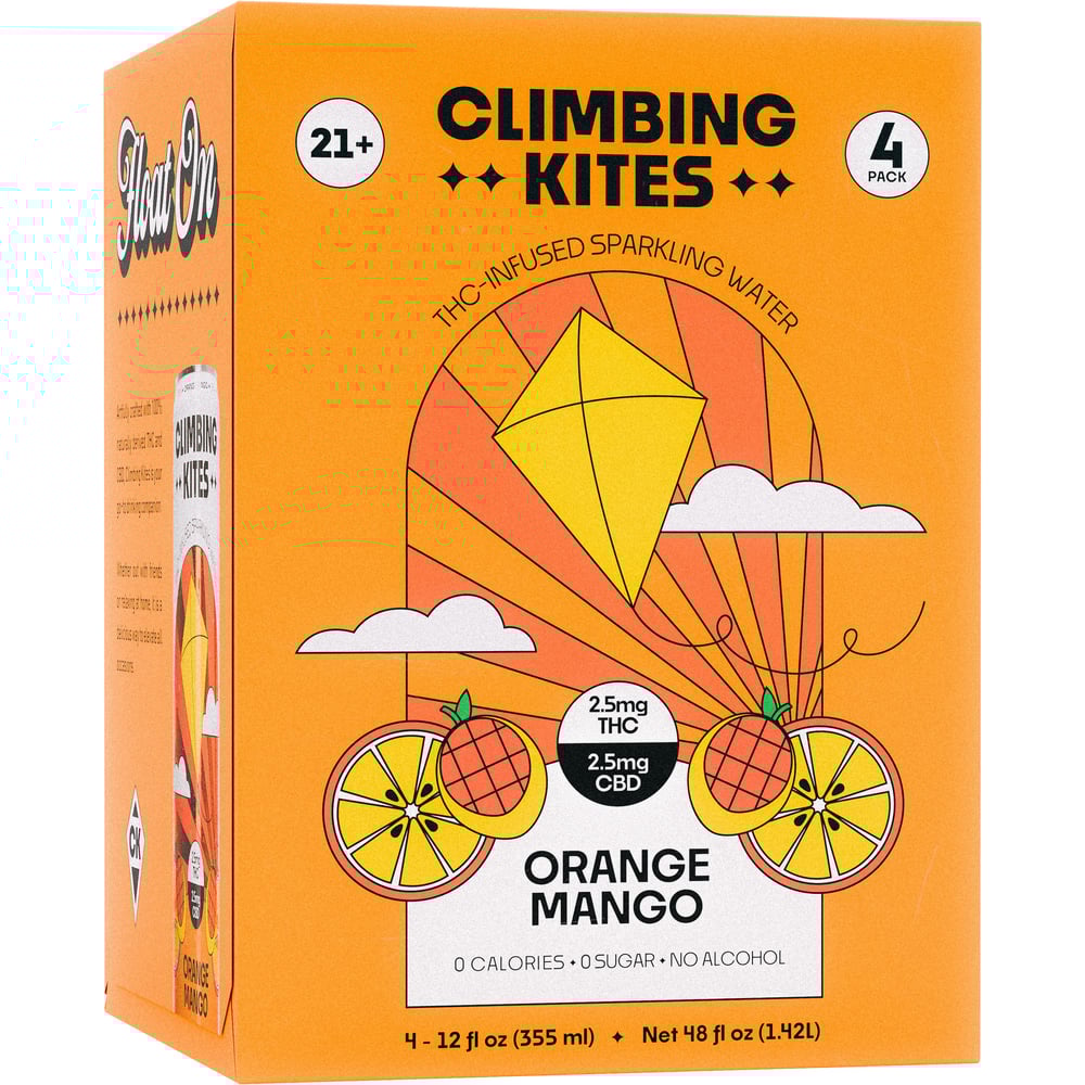 Climbing Kites Orange Mango THC pack of 12 oz Can