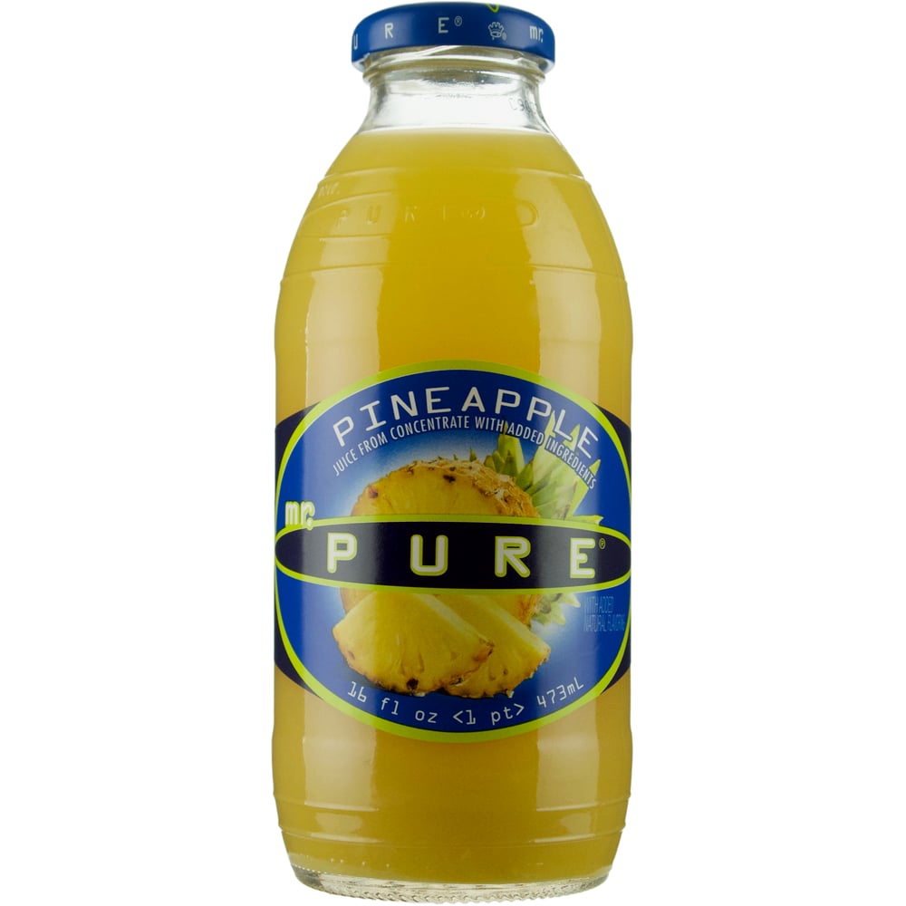 Mr Pure Pineapple Juice 16 oz Bottle