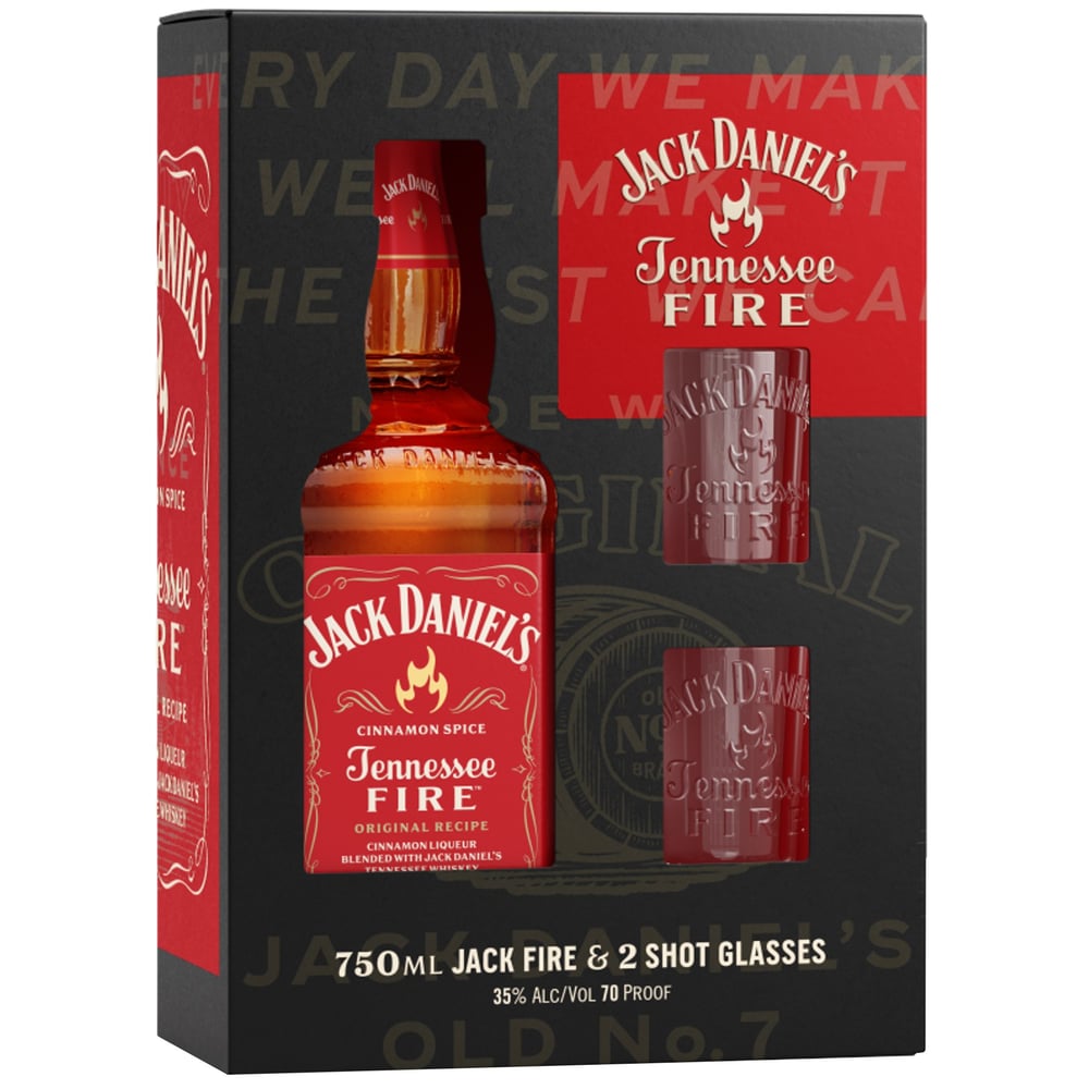 Jack Daniel's Tennessee Fire w/ Shot Glass 750 ml Bottle