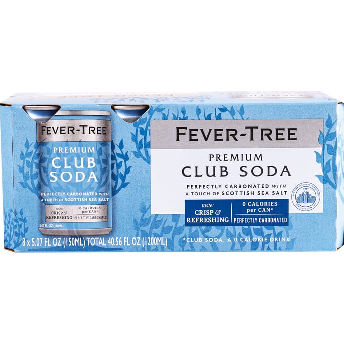 Fever Tree Club Soda 8 Pack Cans