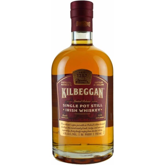 Kilbeggan Single Pot Still Irish Whiskey