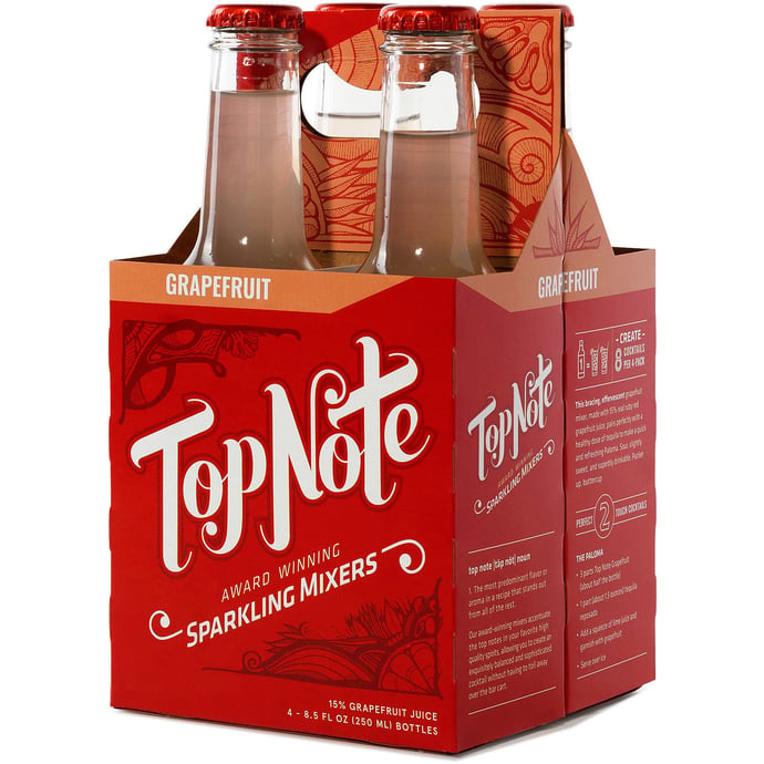 Top Note Sparkling Grapefruit 4 Pack Bottles