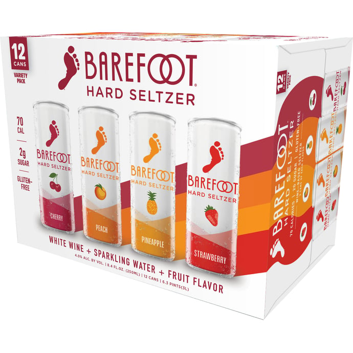 Barefoot Variety Hard Seltzer 12 Pack Cans