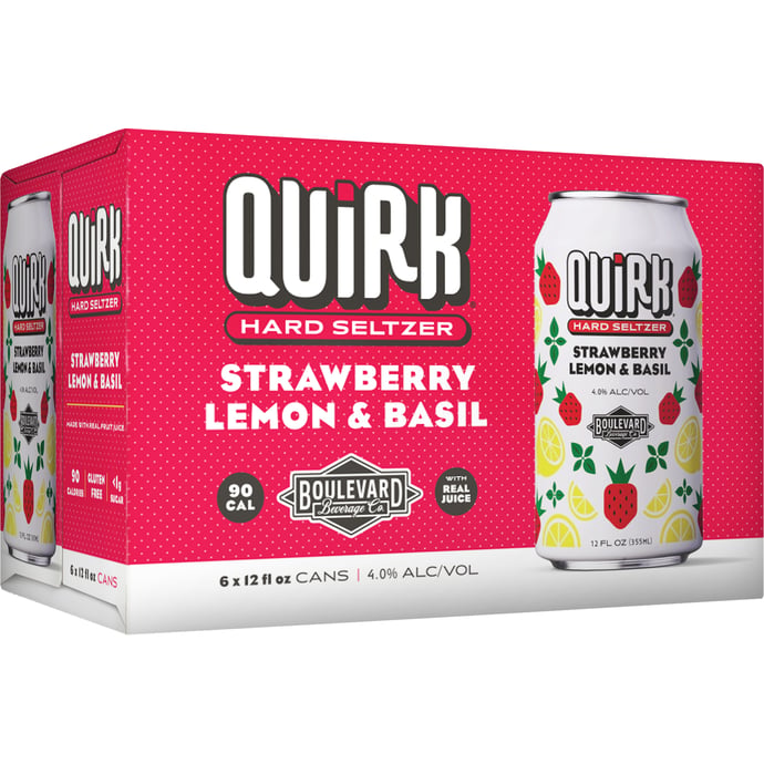 Boulevard Quirk Hard Seltzer Strawberry Lemon Basil