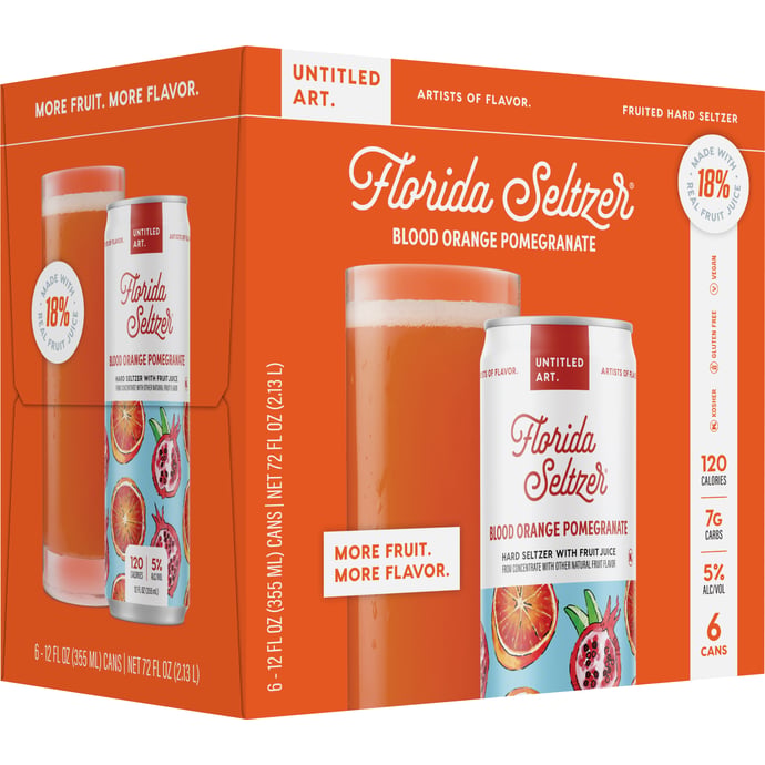 Untitled Art Florida Seltzer Blood Orange and Pomegranate
