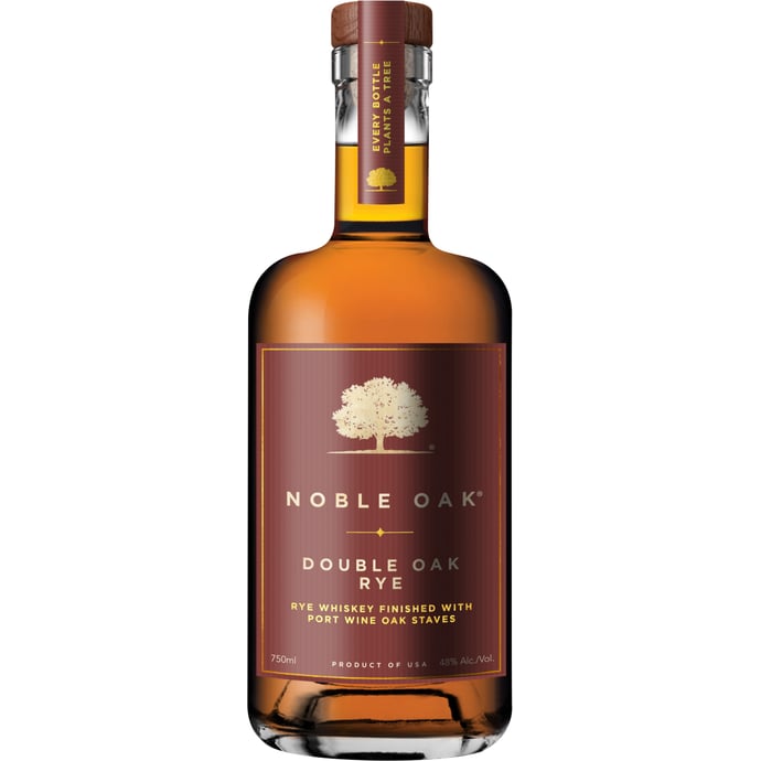 Noble Oak Double Oak Rye Finished with Port Wine Oak Staves