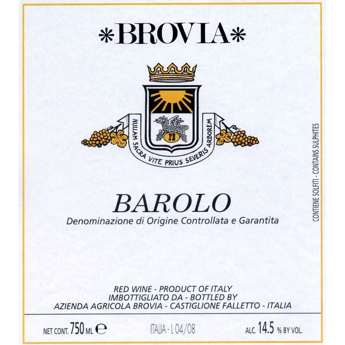 Brovia Barolo Garblet Sue 2015