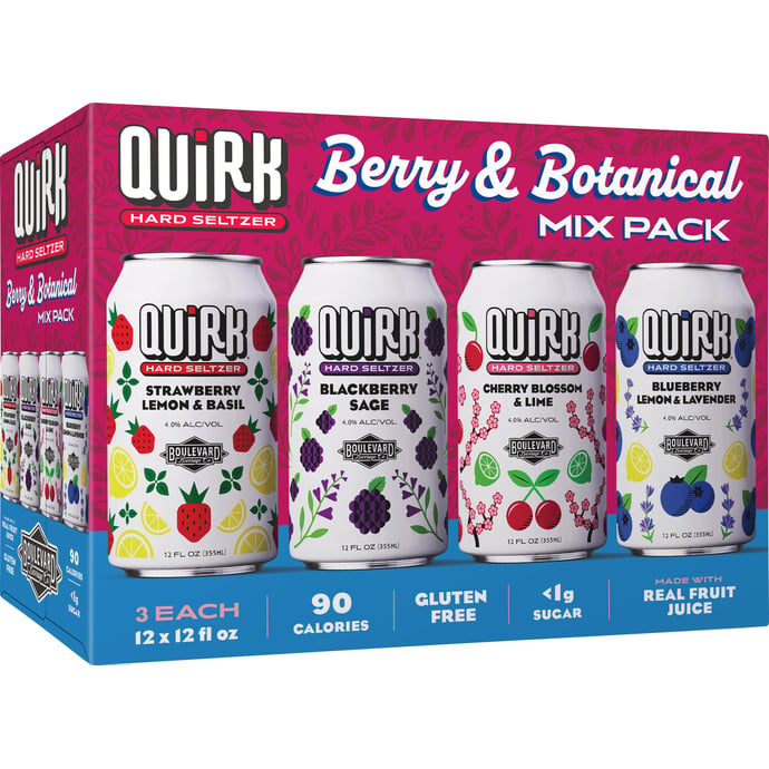 Boulevard Quirk Hard Seltzer Berry & Botanical Mix Pack