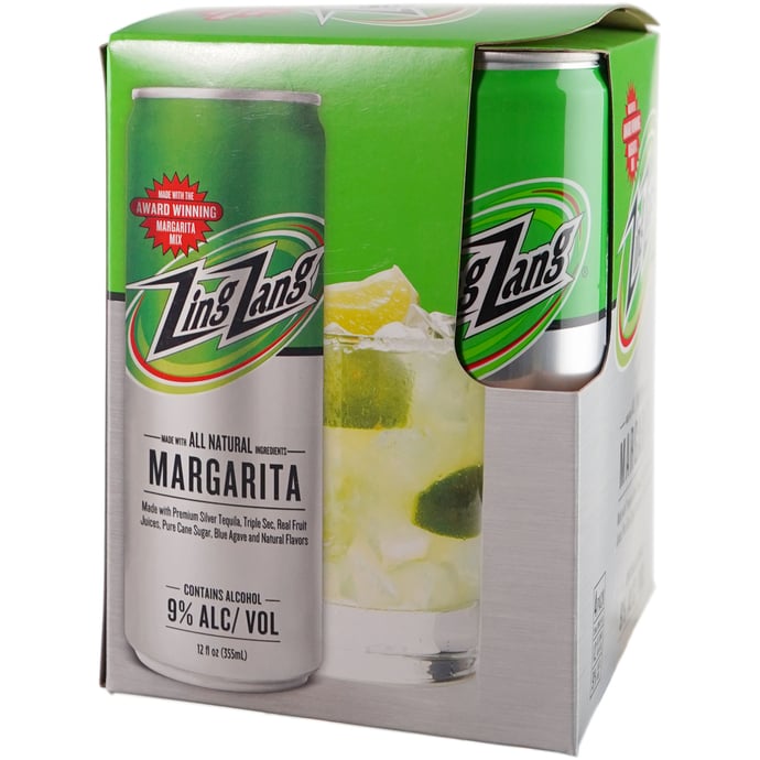 Zing Zang Margarita with Tequila 4 Pack Cans