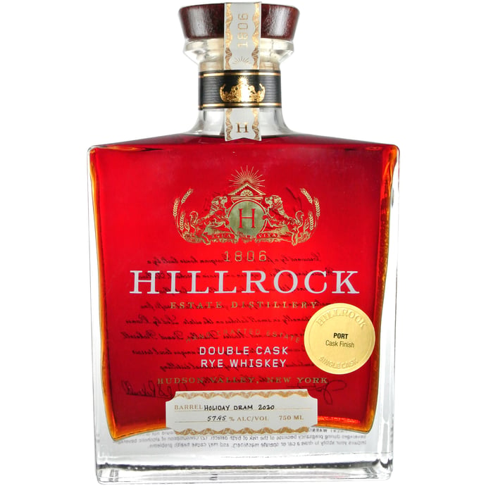 Hillrock Estate Double Cask Rye Port Cask Finish Holiday Dram 2022