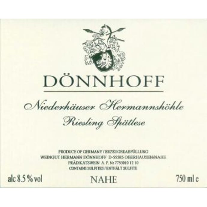 Donnhoff Niederhauser Hermannshohle Riesling Spatlese 2019