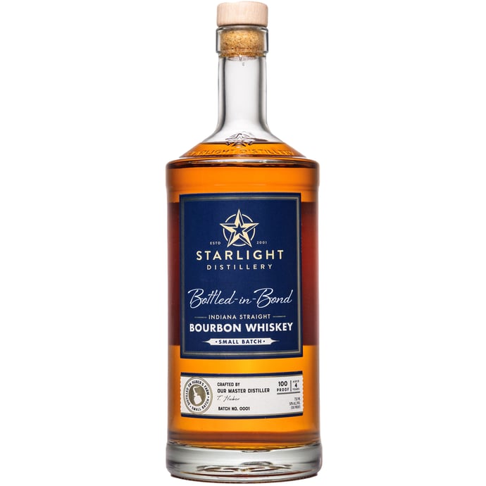 Huber's Starlight Distillery Carl T. Bottled in Bond Indiana Straight Bourbon