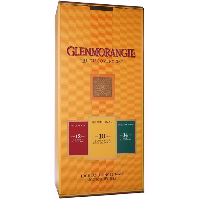 Glenmorangie Discovery Pack Original 10 YO with 50ml Lasanta 12 Years Old Sherry Cask & 50ml Quinta Ruban 14 Years Old Port Cask Finish