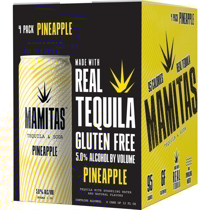 Mamitas Pineapple Tequila & Soda 4 Pack Cans