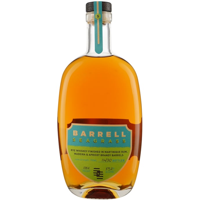 Barrell Craft Spirits Seagrass Rye Finished in Martinique Rum Madeira and Apricot Brandy Barrels