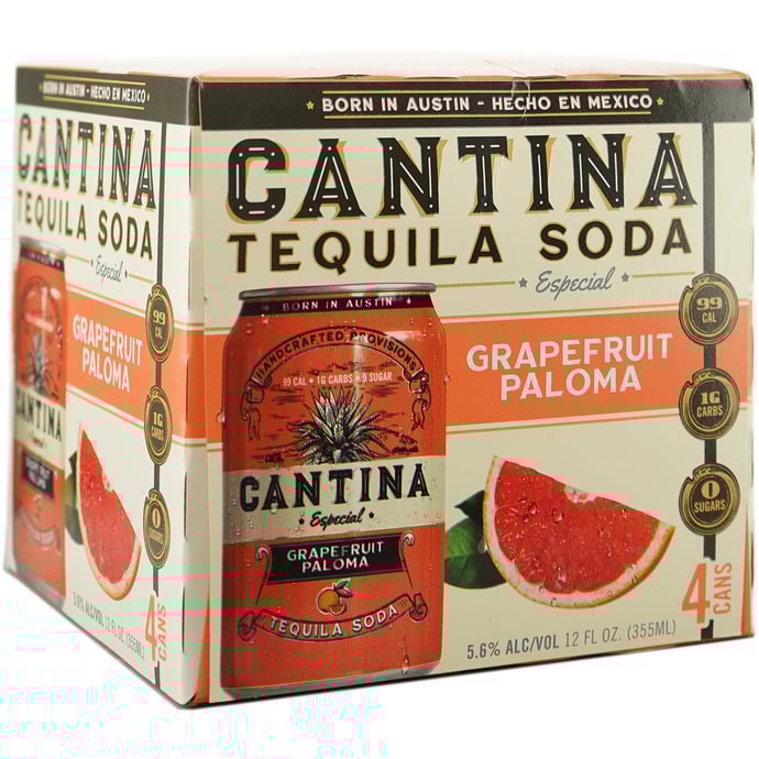 Cantina Especial Grapefruit Paloma Tequila & Soda 4 Pk Cans