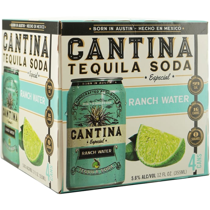 Cantina Especial Ranch Water Tequila & Soda 4 Pk Cans
