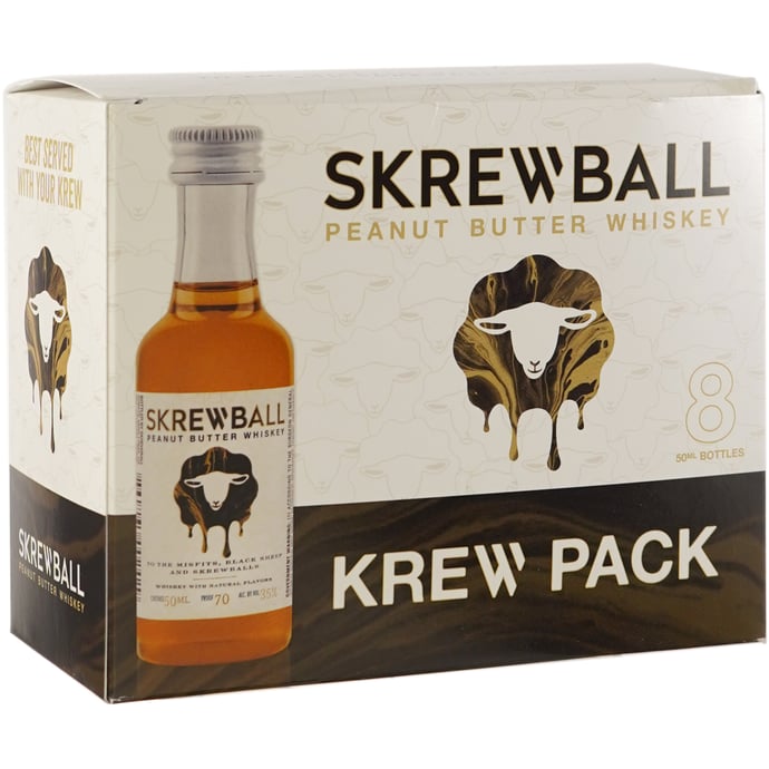 Skrewball Peanut Butter Whiskey 8 Pack Bottles