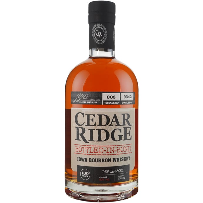Cedar Ridge Iowa Bourbon Bottled in Bond