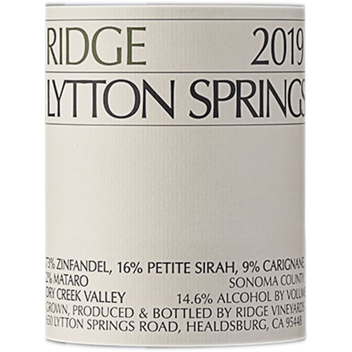 Ridge Lytton Springs 2019 Half Bottle