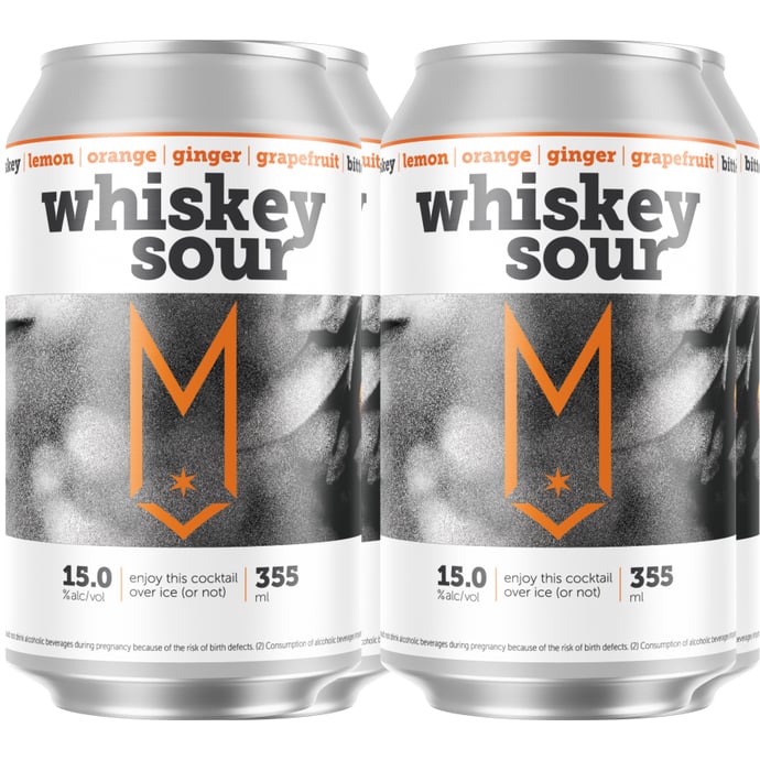 Maplewood Distilling Whiskey Sour Cocktail 4 Pack Cans