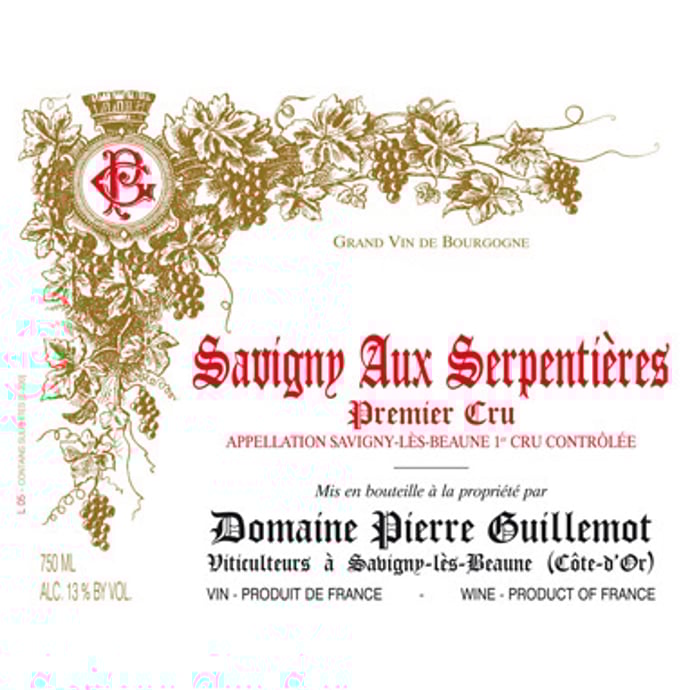 Domaine Pierre Guillemot Savigny Les Beaune Les Serpentieres 2018