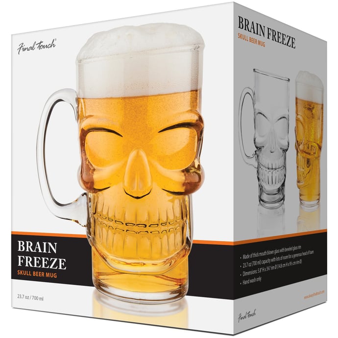 Final Touch Brainfreeze Skull Beer Mug