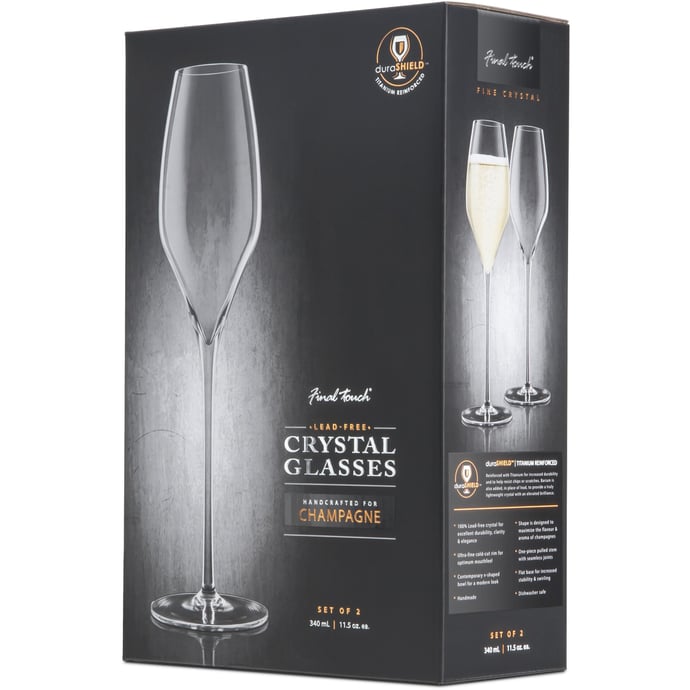 Final Touch Champagne Glasses 2pk