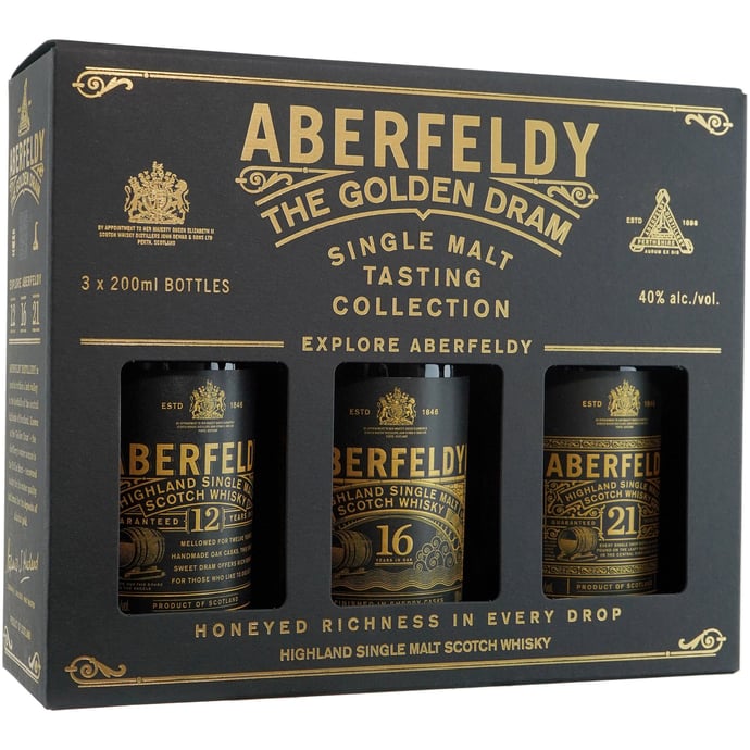 Aberfeldy Sampler with 12 year old 16 year old and 21 year old