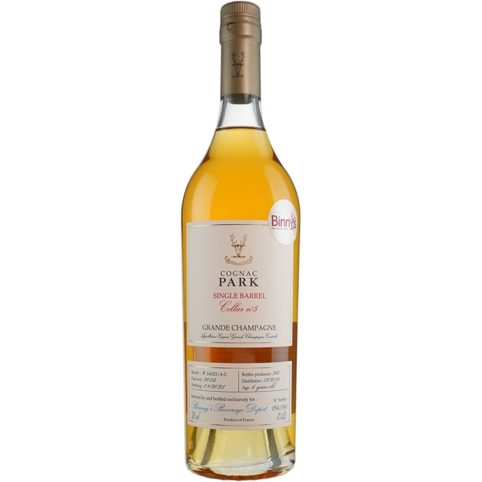 Cognac Park Cellar No. 5 Single Barrel Grande Champagne Cognac Aged 6 years Binny's Handpicked