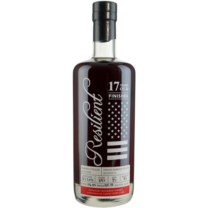 Resilient 17 year old Straight Bourbon 116.7 Proof Finished in ex Tawny Port Cask