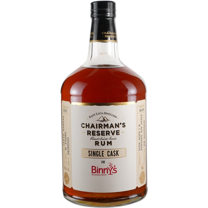 Chairman's Reserve Rum 15 year old ex Bourbon Barrel # 24012000 Binny's Handpicked 2005