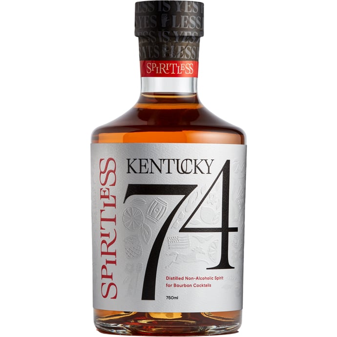 Spiritless Kentucky 74 Distilled Non-Alcoholic Spirit for Bourbon Cocktails