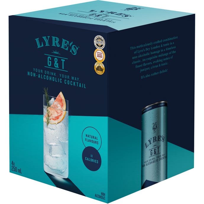Lyre's Gin and Tonic 4 Pack Cans