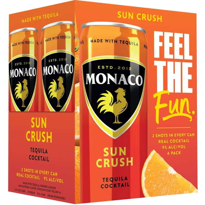 Monaco Tequila Sun Crush Cocktail 4 Pack Can