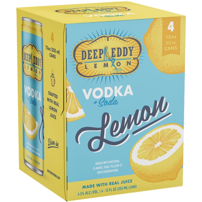 Deep Eddy Lemon Vodka and Soda 4 Pack Cans