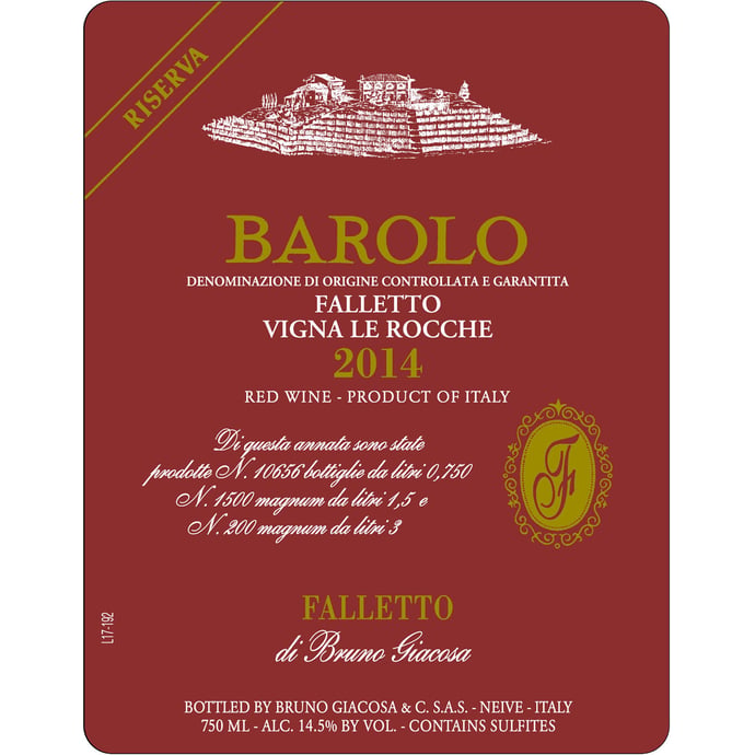 Bruno Giacosa Barolo Le Rocche del Falletto Riserva 2014