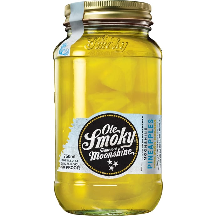 Ole Smoky Pineapples in Tennessee Pina Colada Moonshine