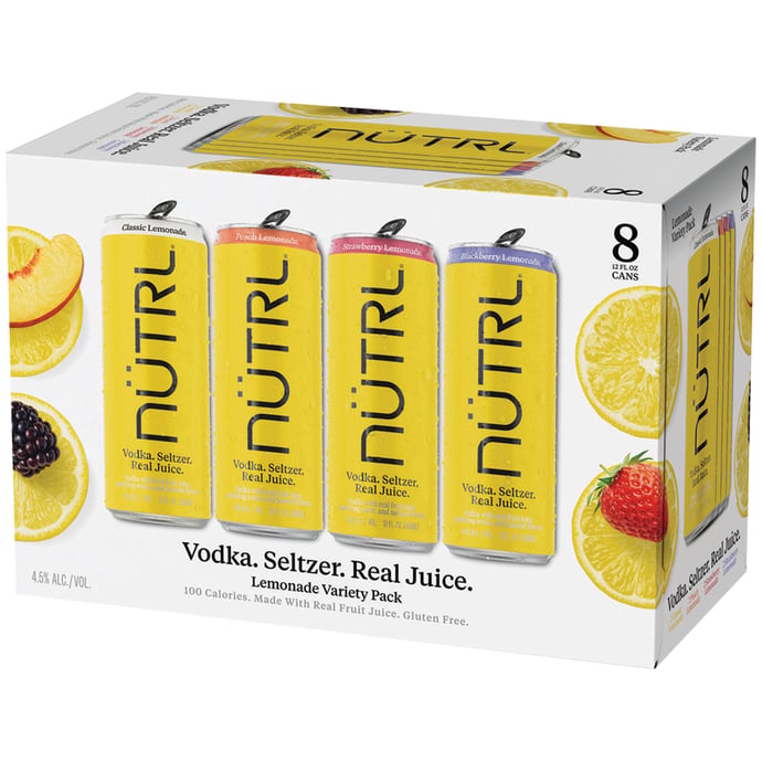 NUTRL Hard Seltzer Lemonade Variety 8 Pack Cans