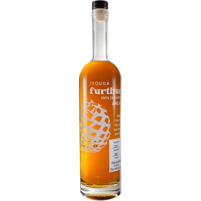 Furthur Anejo Tequila aged in Vino de Naranja Barrels