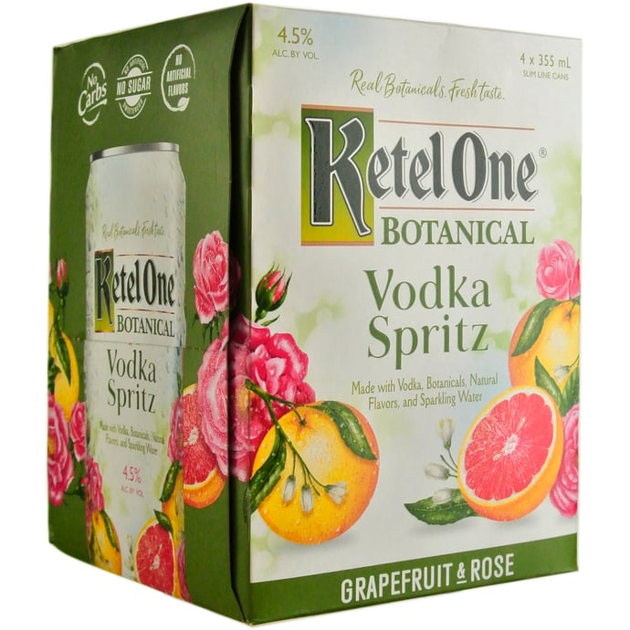 Ketel One Botanical Spritz Grapefruit and Rose 4 Pack Cans