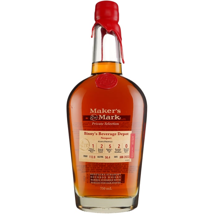 Maker's Mark Private Select Newport 1 P2 2 Cu 5 46 2 Mn Binny's Handpicked