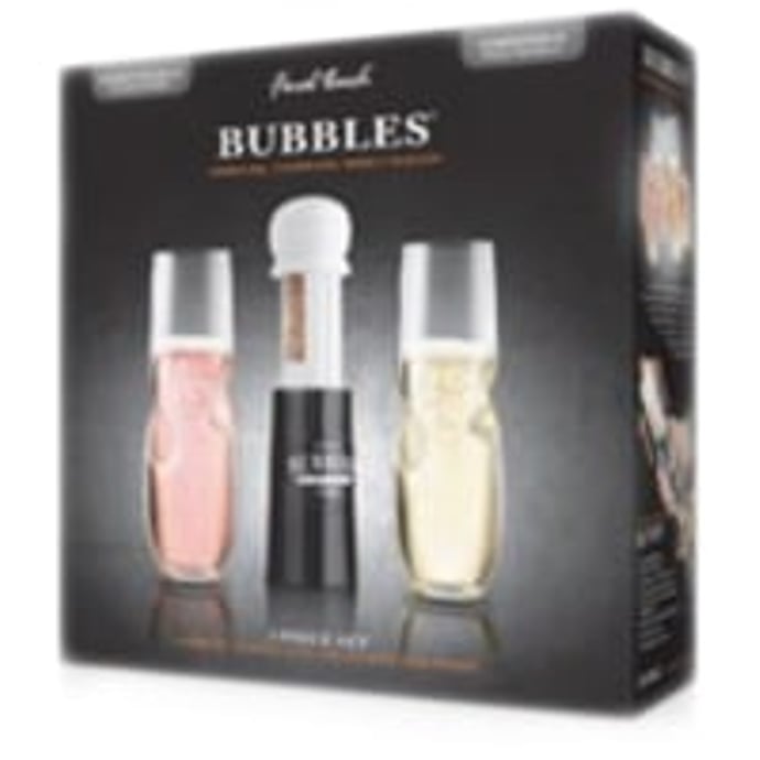 Final Touch Bubbles Sparkling Wine Opener and Glass Set