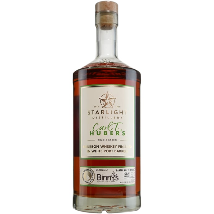 Huber's Starlight Distillery Bourbon Finished in White Port Barrel # 21-2190 Binny's Handpicked
