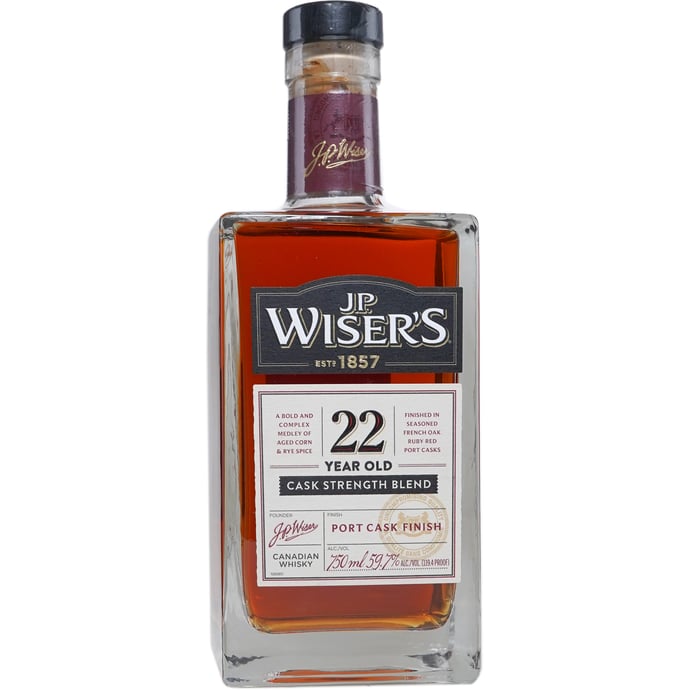 J.P. Wiser's 22 year old Cask Strength Canadian Whisky