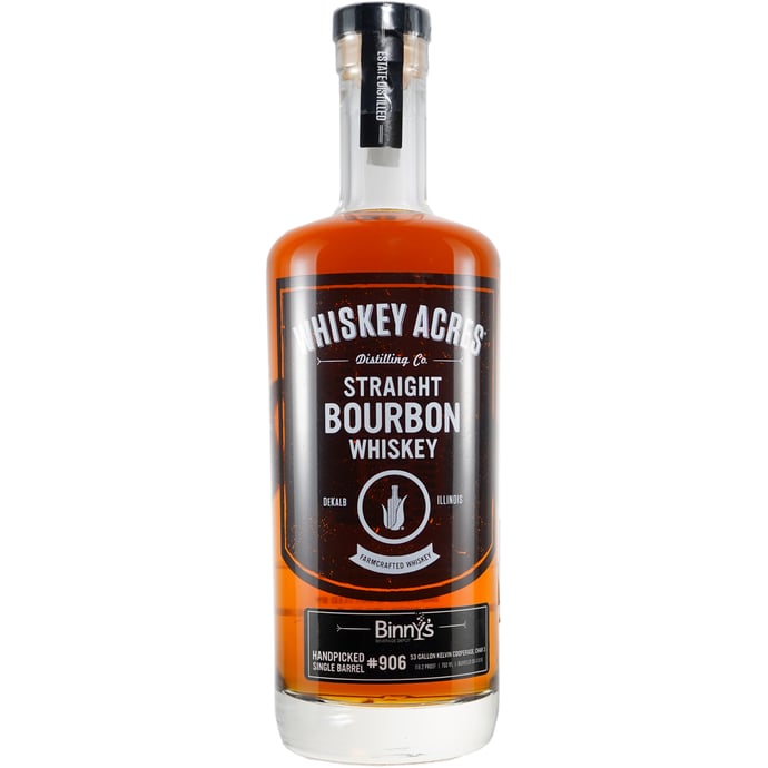 Whiskey Acres Bourbon Barrel Strength Single Barrel # 906 Binny's Handpicked