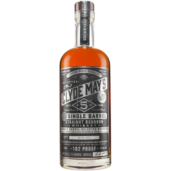 Clyde May's 5yr Single Barrel Straight Bourbon #543 Binny's Handpicked