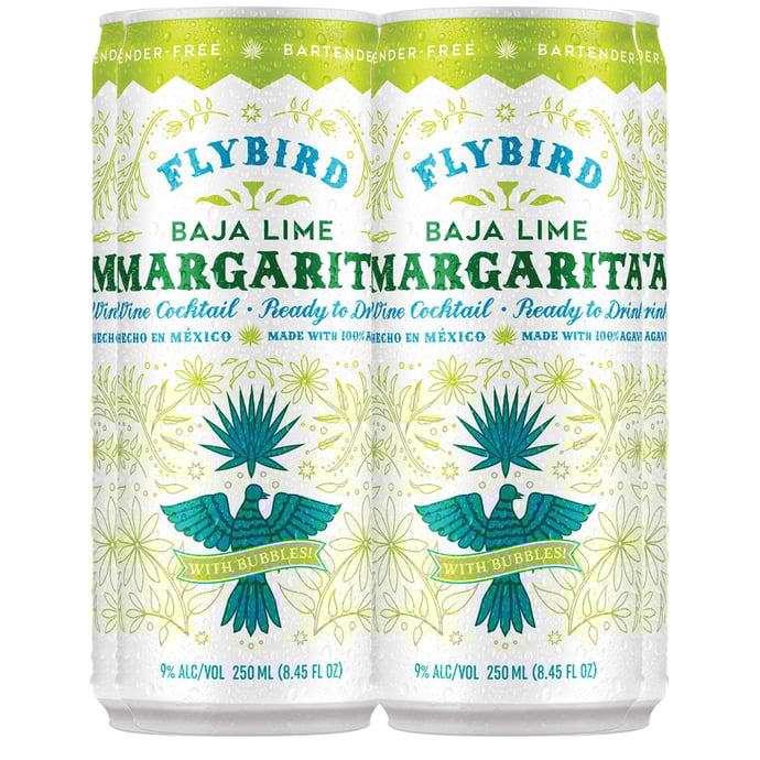 Flybird Cocktails Lime Margarita with Bubbles 4 Pack Cans