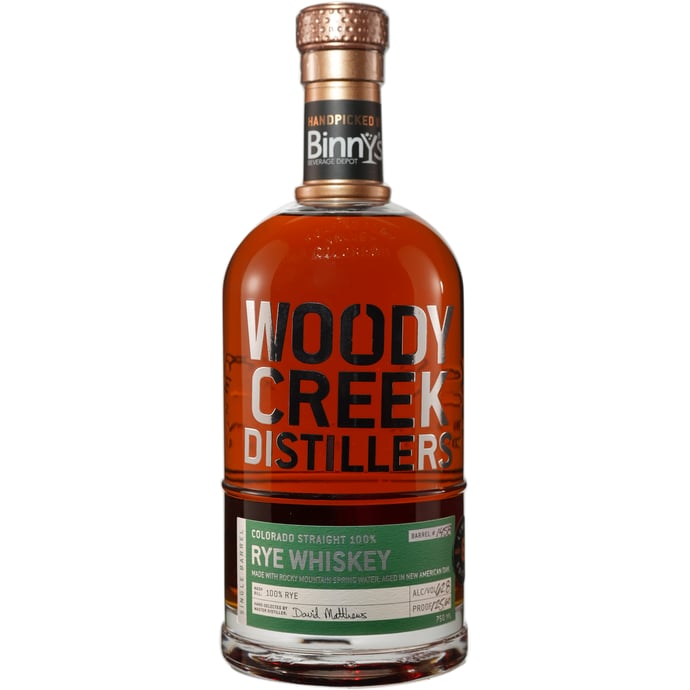 Woody Creek 6 year old Rye Single Barrel # 1458 Binny's Handpicked