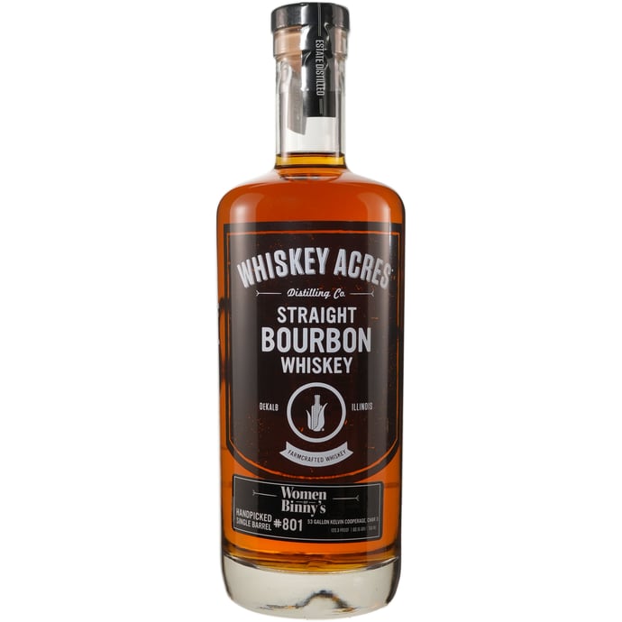 Whiskey Acres Bourbon Barrel Strength Single Barrel # 801 Women of Binny's Handpicked